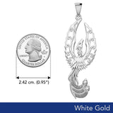 Mythical Phoenix Solid White Gold Pendant WPD5723 - Jewelry