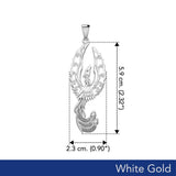 Mythical Phoenix Solid White Gold Pendant WPD5723 - Jewelry