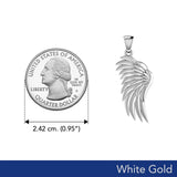 Angel Wing Solid White Gold Pendant WPD5762 - Jewelry