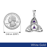 Celtic Trinity Recovery Pendant Solid White Gold with Gemstone WPD5842