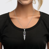 Goddess with Five-Pointed Star Solid White Gold Pendant with Gemstone WPD5860