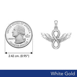 Angel Wings and Infinity Symbol Solid White Gold Pendant WPD5876 - Jewelry