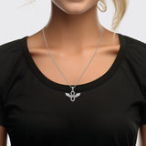 Angel Wings and Infinity Symbol Solid White Gold Pendant WPD5876