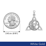 Triquetra and Celtic Crescent Moon Solid White Gold Pendant WPD5887