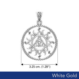 The Sun and Celtic Triquetra Solid White Gold Pendant WPD5928