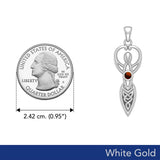 Celtic Infinity Goddess with Birthstone Solid White Gold Pendant WPD5959 - Jewelry
