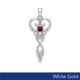 Celtic Infinity Goddess with Birthstone Solid White Gold Pendant WPD5960