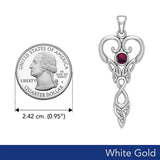 Celtic Infinity Goddess with Birthstone Solid White Gold Pendant WPD5960 - Jewelry
