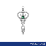 Celtic Infinity Goddess with Birthstone Solid White Gold Pendant WPD5960 - Jewelry
