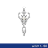 Celtic Infinity Goddess with Birthstone Solid White Gold Pendant WPD5960 - Jewelry