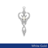 Celtic Infinity Goddess with Birthstone Solid White Gold Pendant WPD5960