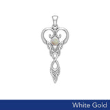Celtic Infinity Goddess with Birthstone Solid White Gold Pendant WPD5960 - Jewelry