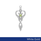 Celtic Infinity Goddess with Birthstone Solid White Gold Pendant WPD5960 - Jewelry