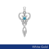 Celtic Infinity Goddess with Birthstone Solid White Gold Pendant WPD5960