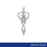 Celtic Infinity Goddess with Birthstone Solid White Gold Pendant WPD5960 - Jewelry