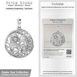 The Yin Yang Tree of Life on Celtic Crescent Moon Solid White Gold Pendant WPD6060