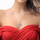 A powerful combination of Celtic elements White Gold Jewelry Pendant in Fleur-de-Lis and Celtic Cross WPD6068