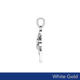 The Manta Ray with Yin Yang Symbol Solid White Gold Pendant WPD6075