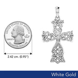 Celtic Tree of Life Cross Solid  white Gold Pendant WPD6122