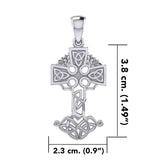 Celtic Tree of Life Irish Cross 14 Karat Solid White Gold Pendant WPD6123 - Jewelry