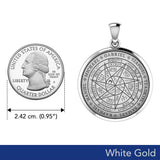 Sigil of Seven Archangels Inspired Solid White Gold Pendant WPD6134 - Jewelry