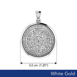 Sigil of Seven Archangels Inspired Solid White Gold Pendant WPD6134