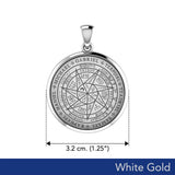 Sigil of Seven Archangels Inspired Solid White Gold Pendant WPD6134 - Jewelry