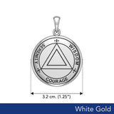 Sigil Seal of The AA Recovery Solid White Gold Pendant WPD6160