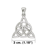 Enchantment White Gold Double Hearts Connected with Magic Celtic Triquetra Pendant - WPD6194 by Peter Stone - Jewelry
