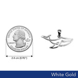 Whale Minimal One Line Solid White Gold Pendant WPD6368