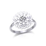 Sahasrara Crown Chakra Solid White Gold Ring WRI2043
