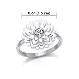 Sahasrara Crown Chakra Solid White Gold Ring WRI2043