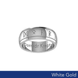 Steve Miller Runic Solid White Gold Spinner Ring WRI2194