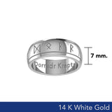 Steve Miller Runic Solid White Gold Spinner Ring WRI2194