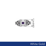 Muladhara Root Chakra with Celtic Designs Solid White Gold Ring WRI2351