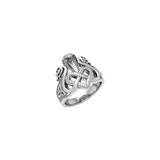 Triple Snake with Celtic Heart Solid Gold Ring GRI2567