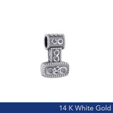 Celtic Thor's Hammer 14K Solid White Gold Slider Pendant WTP181