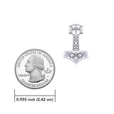 Infinity Thor's Hammer Solid 14K White Gold Slider Pendant WTP913