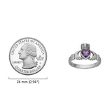 Irish Claddagh Solid White Gold Ring WTR1482