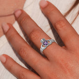 Irish Claddagh Solid White Gold Ring WTR1482