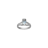 Irish Claddagh Solid White Gold Ring WTR1482