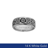 Five-Pointed Star 14K White Gold Spinner Ring WTR1694