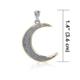 A night of the lunar promise ~ Celtic Knotwork Crescent Moon Sterling Silver with 14K Gold accent Pendant MPD4201