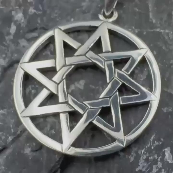 Eight Pointed Star Sterling Silver Pendant TP472