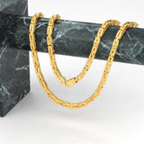 Solid 14K Yellow Gold Handmade Byzantine Chain Necklace, Sizes 3.0mm - 13.5mm