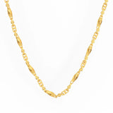 Solid 14K Yellow Gold Handmade Greek Key Link Chain Necklace, Sizes 5.5mm - 12mm