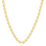 Solid 14K Yellow Gold Handmade Gucci Link Chain Necklace, Sizes 4.6mm - 12.2mm