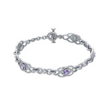 Celtic Knotwork Sterling Silver Bracelet with Gemstone TBG097 by TBG097