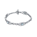 Celtic Knotwork Sterling Silver Bracelet with Gemstone TBG097 by TBG097