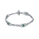 Celtic Knotwork Sterling Silver Bracelet with Gemstone TBG097 by TBG097